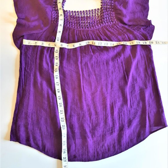 PRICE DROP 
SPENSE * BOHO Lace Purple Blouse Bell Sleeve Size MEDIUM - - Picture 14 of 14